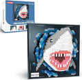 Shark Animals Wall Art Building Block Sets for Adults, No Compatible with Lego, 3D Micro Mini Bricks Kits for Home Wall Decor & Table Display, Creative Toy Gifts for Kids Teens Boys Girls (2166 PCS)