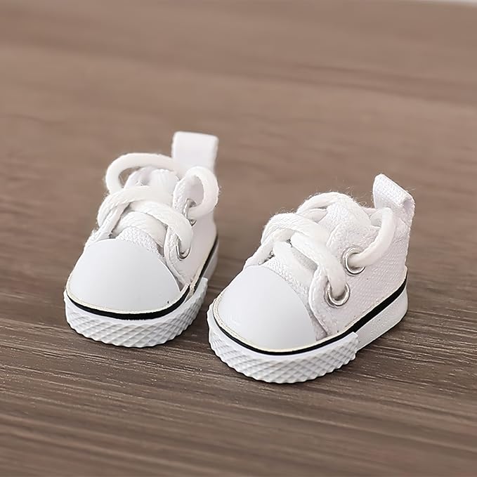17cm Doll Shoes (No Doll), Mini Shoes Replacement, Cute Kawaii Fashion Shoes for 6.7inch Doll Suit, Shoes & Clothes Accessories for 1st/2nd/3rd Gen Doll Play & Display White