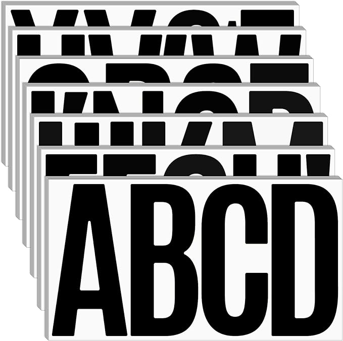 Bemeol 190 Pcs 35 Sheets Bulletin Board Letters for Classroom Large 6 Inch Alphabet Letter Stickers Self Adhesive Letters for Bulletin Board Display Home School(Black)