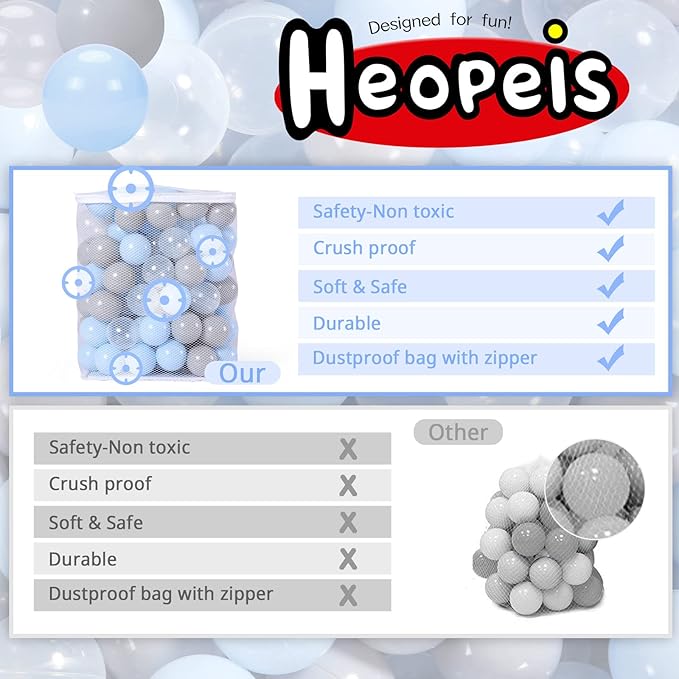 Ball Pit Balls Pack of 100 200 500 - Star and Round Set BPA Free Phthalate Free Non-Toxic Crush Proof Play Balls Soft Plastic Balls for Toddlers Baby Kids Birthday Pool Tent Party