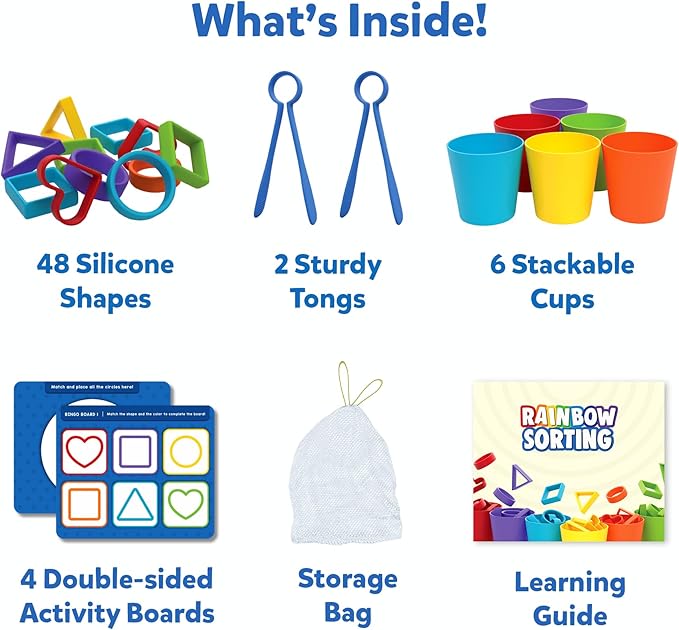 Skillmatics Silicone Rainbow Sorting Game - Learning & Educational Toy, Sorting, Counting & Sequencing Skills, for Toddlers & Preschoolers Ages 3, 4, 5, 6