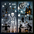150 Pcs Halloween Window Clings Halloween Decor Indoor Bats Window Decoration | Large-Size Double-Side Witches Skeletons Windo Stickers Clings Hallowee Party Decoration Reusable & Removable