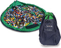 Lay-n-Go 2-in-1 Small Portable Drawstring Toys Storage Organizer and Play Mat for Room and Travel, Made for Kids and Toddlers with a Durable Patented Design