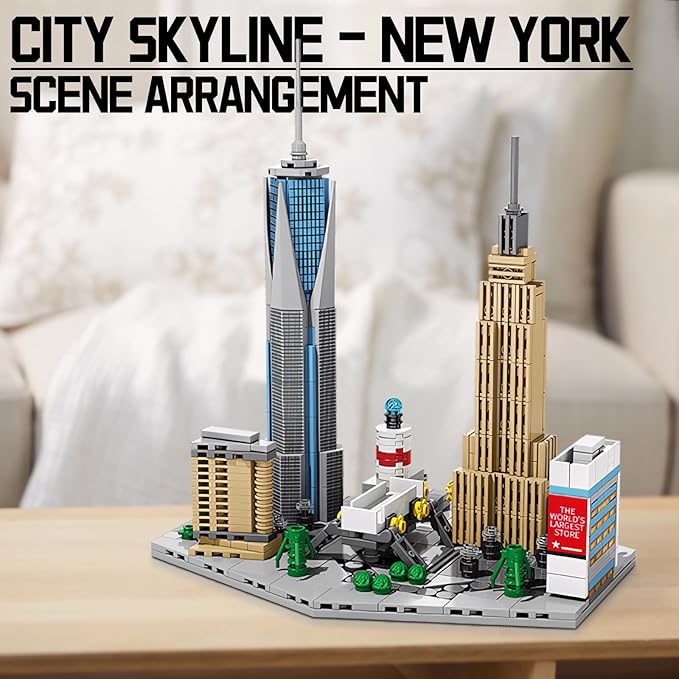 Architecture New York City，New York SkylineEmpire State Architecture Building Micro Mini Blocks Building Blocks Model Great Gifts for Kids and Adults