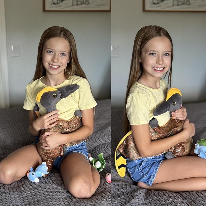 MaoGoLan Pterodactyl Plush Pteranodon Stuffed Animals for Kids, 37 inch Giant Plush Dinosaur Toy Large Pterosaur Mommy with Babies - Dino Squad Party Favors Decorations