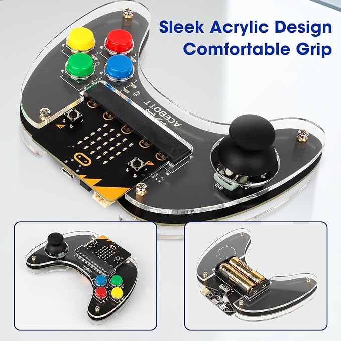 ACEBOTT Wireless Controller for Micro:bit Kit, STEM Kit Coding Robot kit Compatible With Makecode, Remote Control for Programming Learning, Gifts for Kids and Teens(Included Micro:Bit)