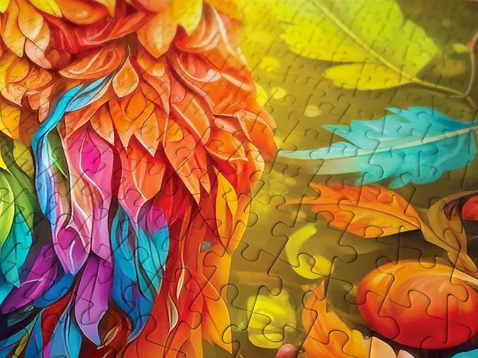 Rainbow Forest Owl in Autumn Leaves Tree – 1000 Pieces Jigsaw Puzzle for Adults – Matte Finish, Soft Touch, Easy to Assemble, Tight Fit, Vivid Colors, Missing Pieces Service