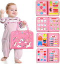 Montessori Busy Board Toys for One Year Old Girl Birthday Gifts,Educational Preschool Learning Activities Sensory Travel Toys for 1 2 3 Year Old, for Toddlers 1-3