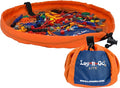 Lay-n-Go 2-in-1 Small Portable Drawstring Toys Storage Organizer and Play Mat for Room and Travel, Made for Kids and Toddlers with a Durable Patented Design