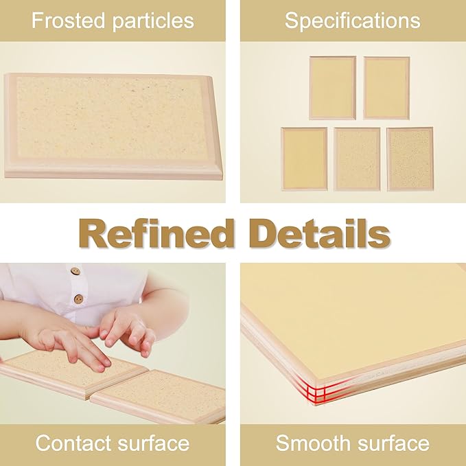 MONTESSORI OUTLET Rough Gradation Tablets for 3-6 Years Montessori Education at School and Home.