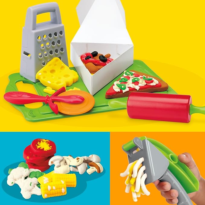 Play-Doh Pizza Slice Playset, Play Food Kitchen Toys for Kids, Arts & Crafts for Boys & Girls 3+ (Amazon Exclusive)