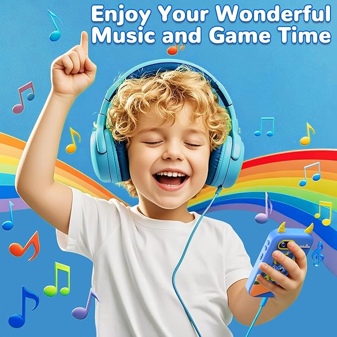 Lapare Kids Smart Phone Toys, 2.8'' Touchscreen HD Dual Camera Cell Phone for Kids, Birthday Gifts Dinosaur Toddler Play Phone for Boys 3-10, Travel Learning Toy with 32GB SD Card(Blue)