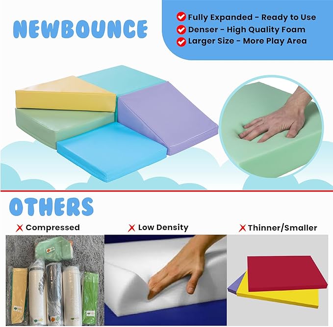 New Bounce Toddler Climbing Toys - Soft Play Set for Kids - Foam Climbing Blocks - Safe Soft Gym Equipment - Great for All Ages