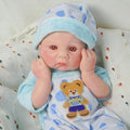 Reborn Baby Dolls Silicone Full Body 15.4in Weighted Real Life Open-Eyes Boy Dolls Lifelike Newborn Baby Soft Body Flexible Limbs Not Vinyl