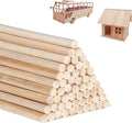 1/2 x 6 Inch 25 PCS Dowel Rods Wood Sticks Wooden Dowel Rods - Unfinished Bamboo Sticks - for Crafts and DIYers