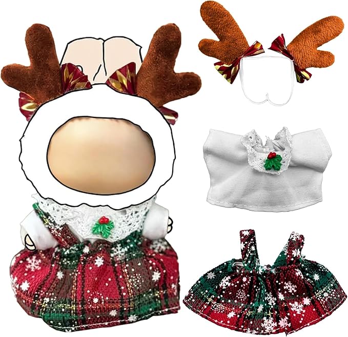 2PC Clothes for 17cm Dolls(NO Doll) Outfit for LA with Accessories Suit Cute for 17cm Dolls Stylish Dress Up Set for BU Christmas Set