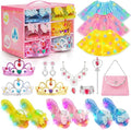 Meland Princess Dress Up for Girls - Dress Up Clothes with Shoes & Skirts, Princess Toys for Toddler Girl 3,4,5,6 Years
