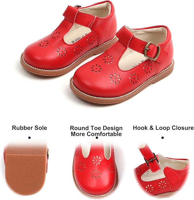 Felix & Flora Toddler Little Girl Mary Jane Dress Shoes - Ballet Flats for Girl Party School Shoes