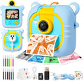 Kids Camera Instant Print, 7 Print Paper (4 Color: O/R/G/B+3 B&W), 2.4" Screen Instant Camera for Kids Ages 3-12,1080P, 180°Flip Lens,32GB Card- Christmas Birthday Present for Boys & Girls,M2