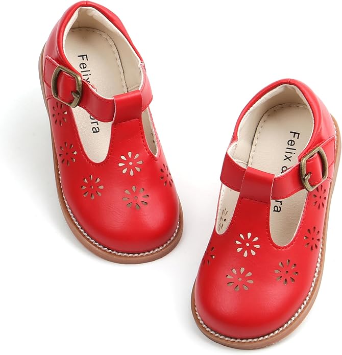Felix & Flora Toddler Little Girl Mary Jane Dress Shoes - Ballet Flats for Girl Party School Shoes