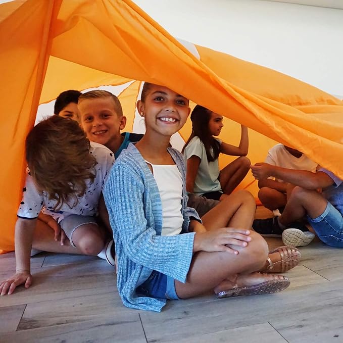 The Original Patented AirFort - Build A Fort in 30 Seconds, Inflatable Fort for Kids, Play Tent for 3-14 Years, A Playhouse Where Imagination Runs Wild, Fan not Included (Creamsicle Orange)