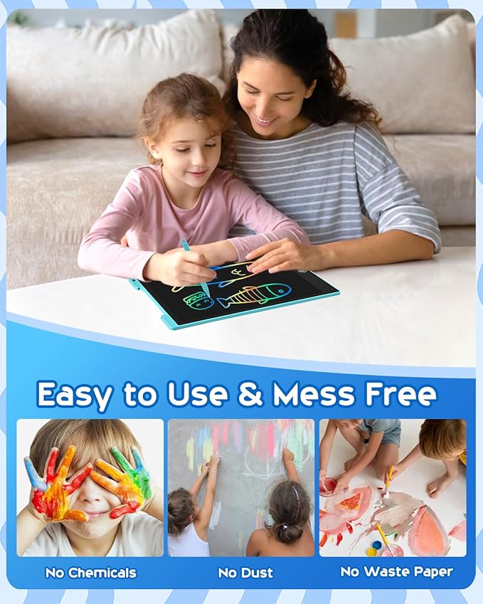 cimetech 2 Pack LCD Writing Tablet for Kids, 12 Inch Toddler Toys for 3-8 Year Old Girls Boys, Doodle Board Drawing Pad Travel Essentials, Educational Toys Birthday Gift for Children
