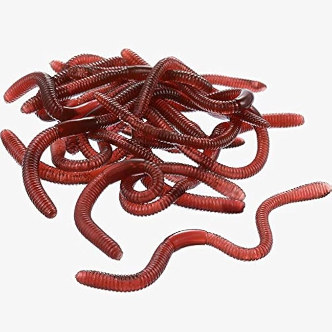 Gejoy 16 Pieces Fake Worms Rubber Play Worms Realistic Plastic Toy Earthworm Worm Farm for Halloween April Fool's Day Party