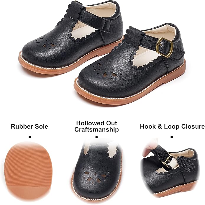 Felix & Flora Toddler Little Girl Mary Jane Dress Shoes - Ballet Flats for Girl Party School Shoes