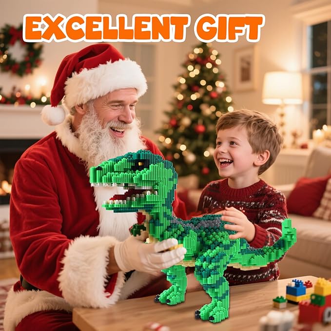 Dinosaur Tyrannosaurus Rex Building Sets Velociraptor Micro Mini Blocks Toy Birthday for Age 6+ Boys Adults Teens 2745 Pieces