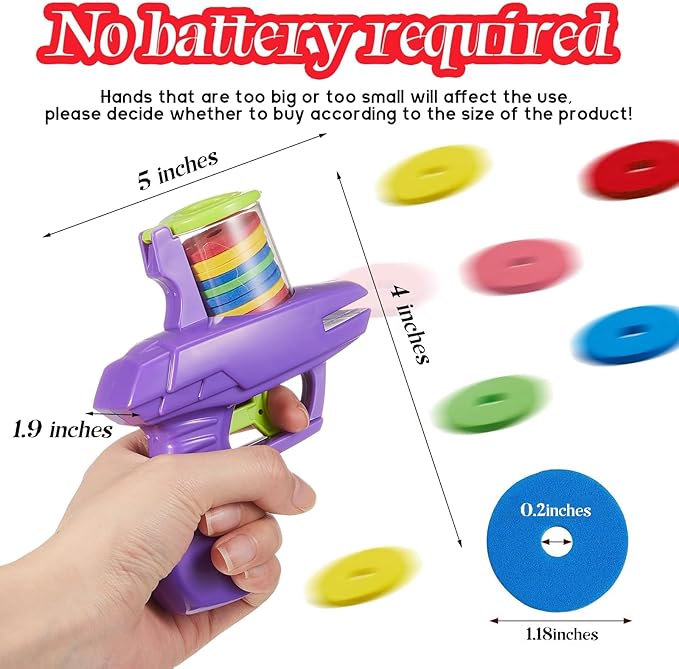Sumind 2 Pieces Foam Disc Launcher Zip Shot Shooter Disc Shooter (Red, Purple)