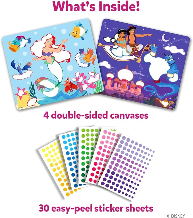 Skillmatics Dot It Sticker Art - Disney Princess, Mess-Free Fun for Kids, Stocking Stuffers, 500+ Stickers, Craft Kits, DIY Scrapbooking Activity, Travel Toys, Christmas Gifts for Ages 3, 4, 5, 6, 7