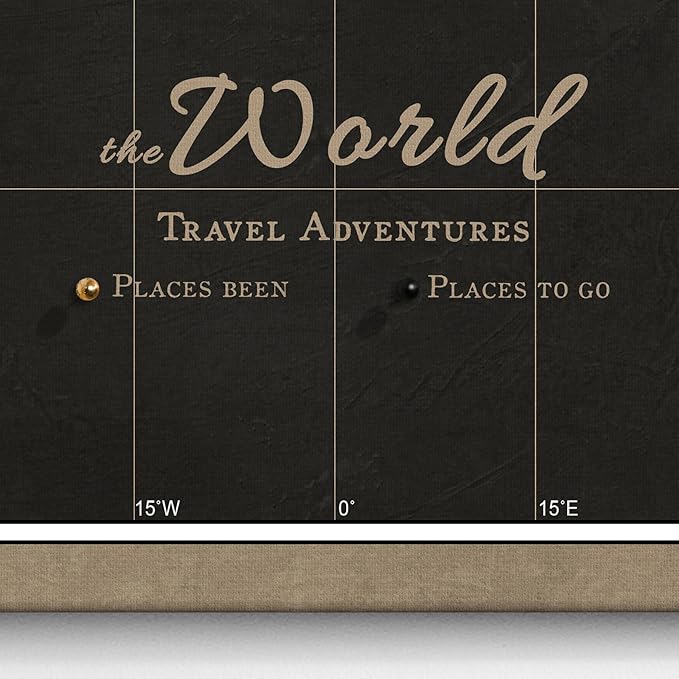 Canvas World Map with Cork Pin Board - English Lettering - Decorative Wall Decoration for All Rooms - Canvas Pictures with World Map Motif (70x50 cm, Pattern 5)