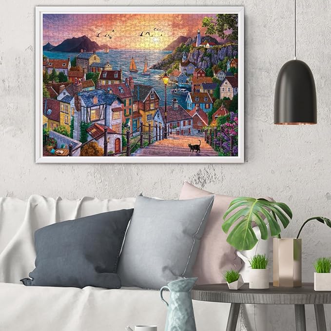 Anatolian Puzzle - Coastal Town at Sunset, 1000 Piece Jigsaw Puzzle, #1098
