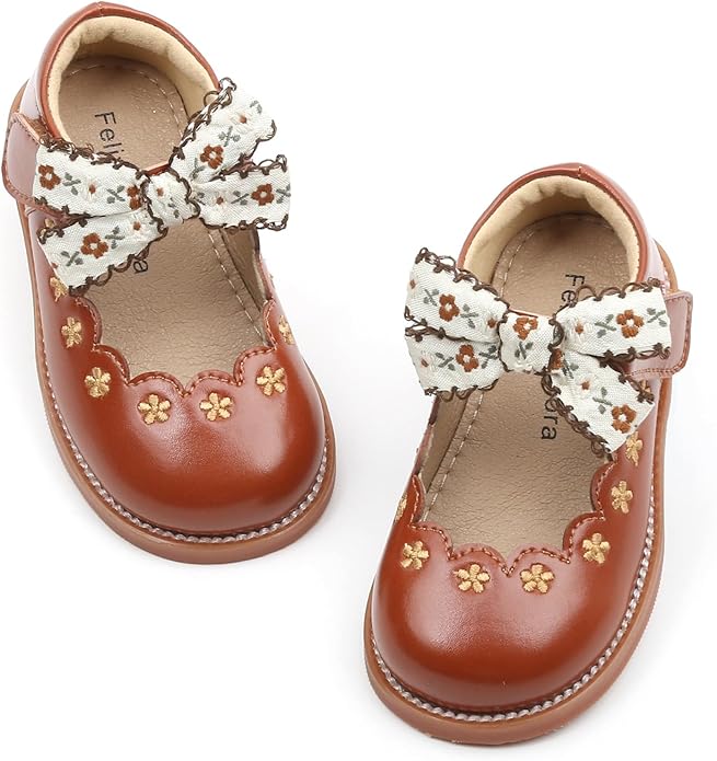 Felix & Flora Toddler Little Girl Mary Jane Dress Shoes - Ballet Flats for Girl Party School Shoes