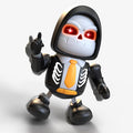 Halloween Skeleton Dancing Robot Toy with Lights & Music, Battery Operated Animated Skull Toy for Kids, Light-Up Walking Singing Robot Figure, Spooky Gift for Boys Girls Ages 3+