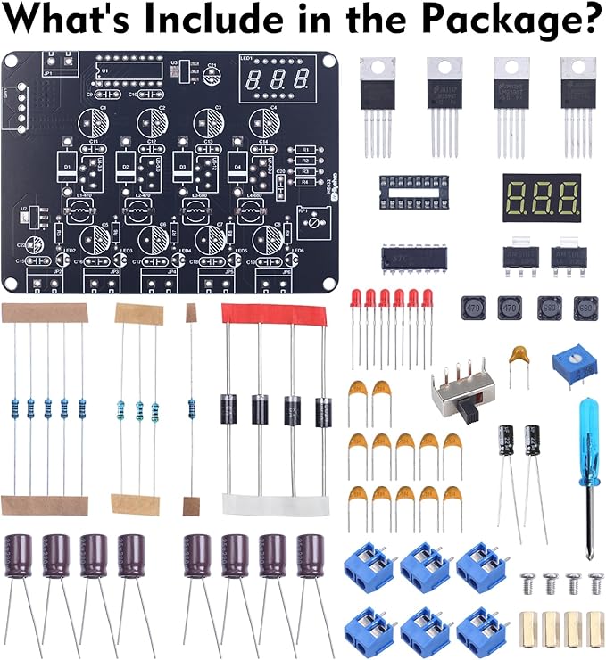 DIY Power Module Soldering Kit, PEMENOL LM2596 Universal 1.5V/3.3V/5V/12V/Adjustable Voltage Output Power Supply Module for School College Electronic DIY Soldering Practice Experiments and Testing
