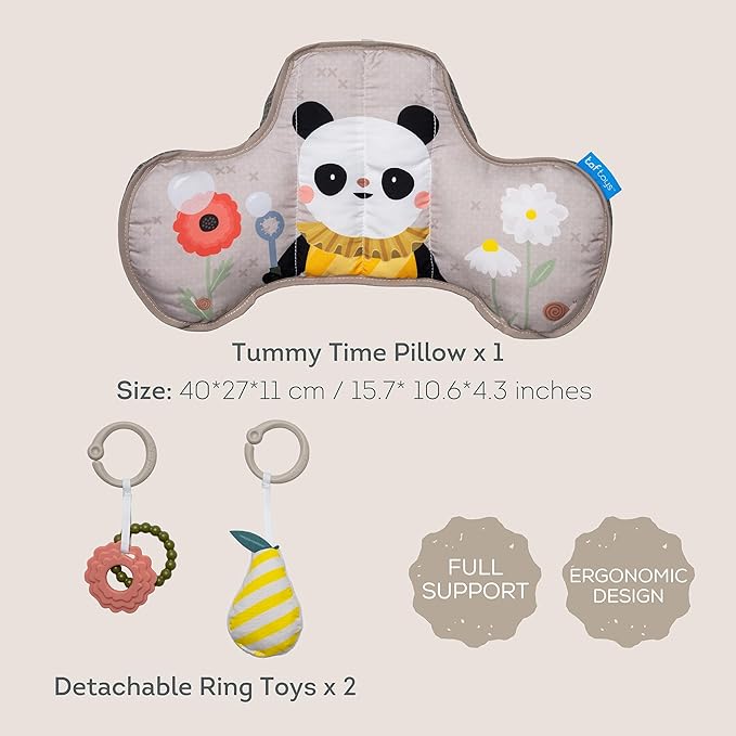 Taf Toys Tummy Time Toys Ergonomic Cushion & Teether for Infant Newborn Supportive Baby & Neck Strengthening Develops Muscles for Crawling Montessori Sensory Toy Tummy Time Toys 0-6 Months