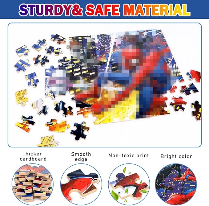 Puzzles for Kids Ages 4-8,Kids Puzzle in a Metal Box,Cool Kid Toys,Children Boys Girls Learning Educational Toy,100 Pieces