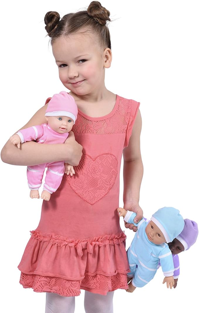 The New York Doll Collection 11 inch Soft Body Baby Doll in Gift Box - 11" Doll Toy for Kids, Boys, Girls and Toddlers - Baby Doll Pacifier Accessory Included (African American)