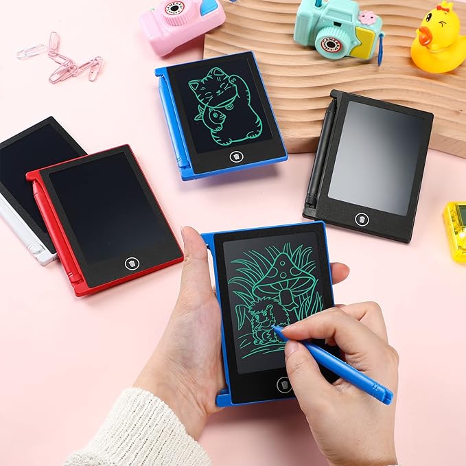24 Pieces LCD Writing Tablet Mini Electronic Doodle Board 4.5 Inch Drawing Tablet Erasable Doodle Pad Reusable for Kids Birthday Favor