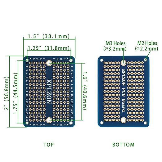 Solderable Breadboard PCB Board Gold-Plated Solder Breadboard for DIY Electronics Projects Apply to Arduino Soldering Projects 3.5"x2.05" (5 Pack + 2 Mini Board, Blue)