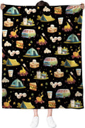 Marshmallow Blanket, Camping Blanket, Gifts for Campers, Gifts for Camping Lovers, Cute S'Mores Blanket, Camping Gifts for Couples, 50" X 60" Marshmallow Cookie Blankets Birthday Christmas