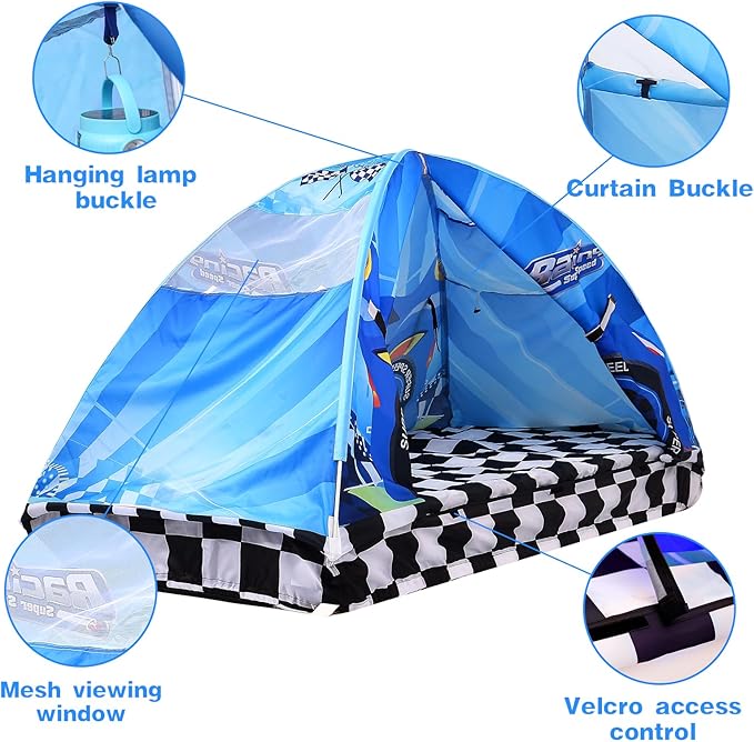 Kid Bed Tent -Twin Play Tent Baby Toddlers Dream Playhouse for Bedroom Decor Indoor Games Twin Size Bed Canopy by CRAWLBO