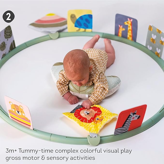 Taf Toys Tummy Time Support for Newborns & Babies, Developmental Activity Center with Detachable Cushion & Toys Encourage Baby’s Senses Development, Fine & Gross Motor Skills & Eye-Hand Coordination
