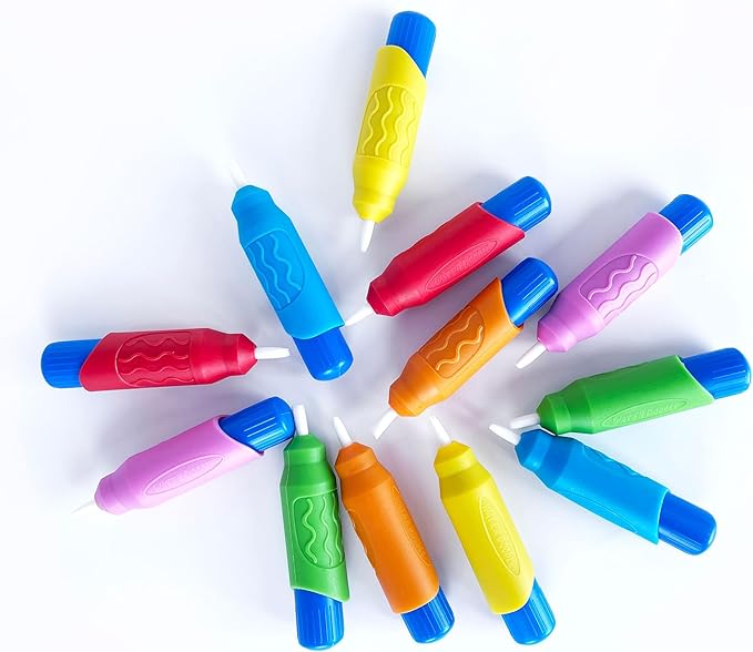 KangaToys Aqua Brushes 12 Pack Multi-Color Pack Reusable Water Paint Brushes for Kids Ages 3 and Up Paint with Water Kits Arts and Crafts