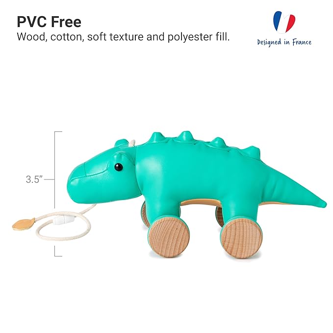 Little Big Friends Crocodile Pull Toy for Toddlers | Baby Push & Pull Toy with Adjustable Cord | Soft & Safe Developmental Play | Achille The Crocodile