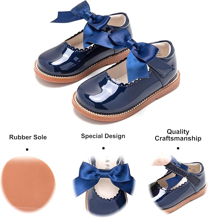 Felix & Flora Toddler Little Girl Mary Jane Dress Shoes - Ballet Flats for Girl Party School Shoes