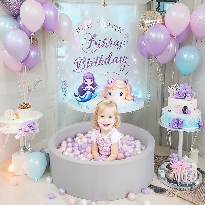 GOGOSO Balls for Ball Pit - Plastic Ball for Toddlers, Baby Kids Ball Pool Decoration 50 100 200 300 500 1000 (A Purple+Pink+White+Clear, 500 Balls)