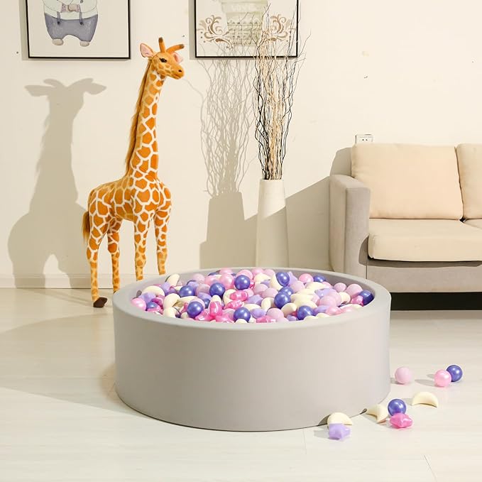 GOGOSO Ball Pit Balls Stars Moon Shapes Plastic Pitballs for Toddler Play Tent Baby Photo Props Kids Pool Water Toys Kiddie Pool Party Decor,Pink Purple,100pcs