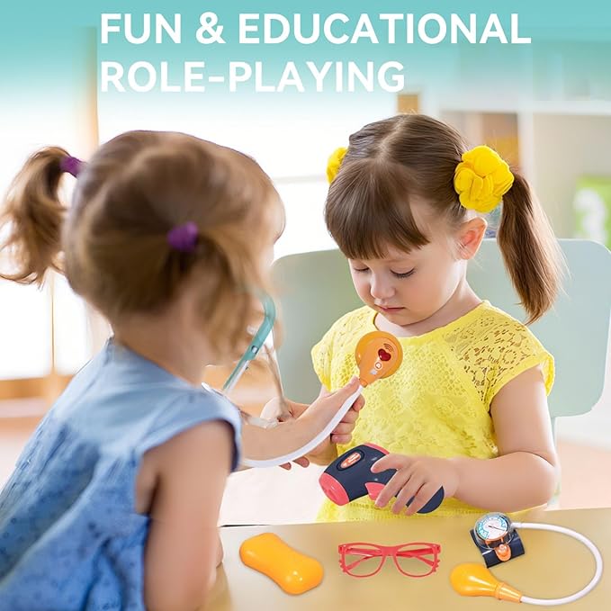 Doctor Kit for Toddlers 3-5, Kids Doctors Play Set with Medical Tools and Toy Stethoscope ,Toddler Doctor Play Set,Doctor Kit for Kids 6-8 (CT)